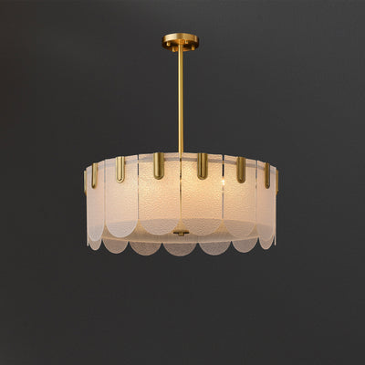 Diamond White Brass Glass Chandelier