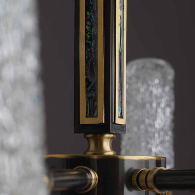 Fashion Modern black round full copper chandelier