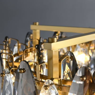 Industrial style crystal round chandelier