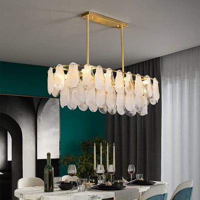 Mordern style White Amber Rectangle Chandelier