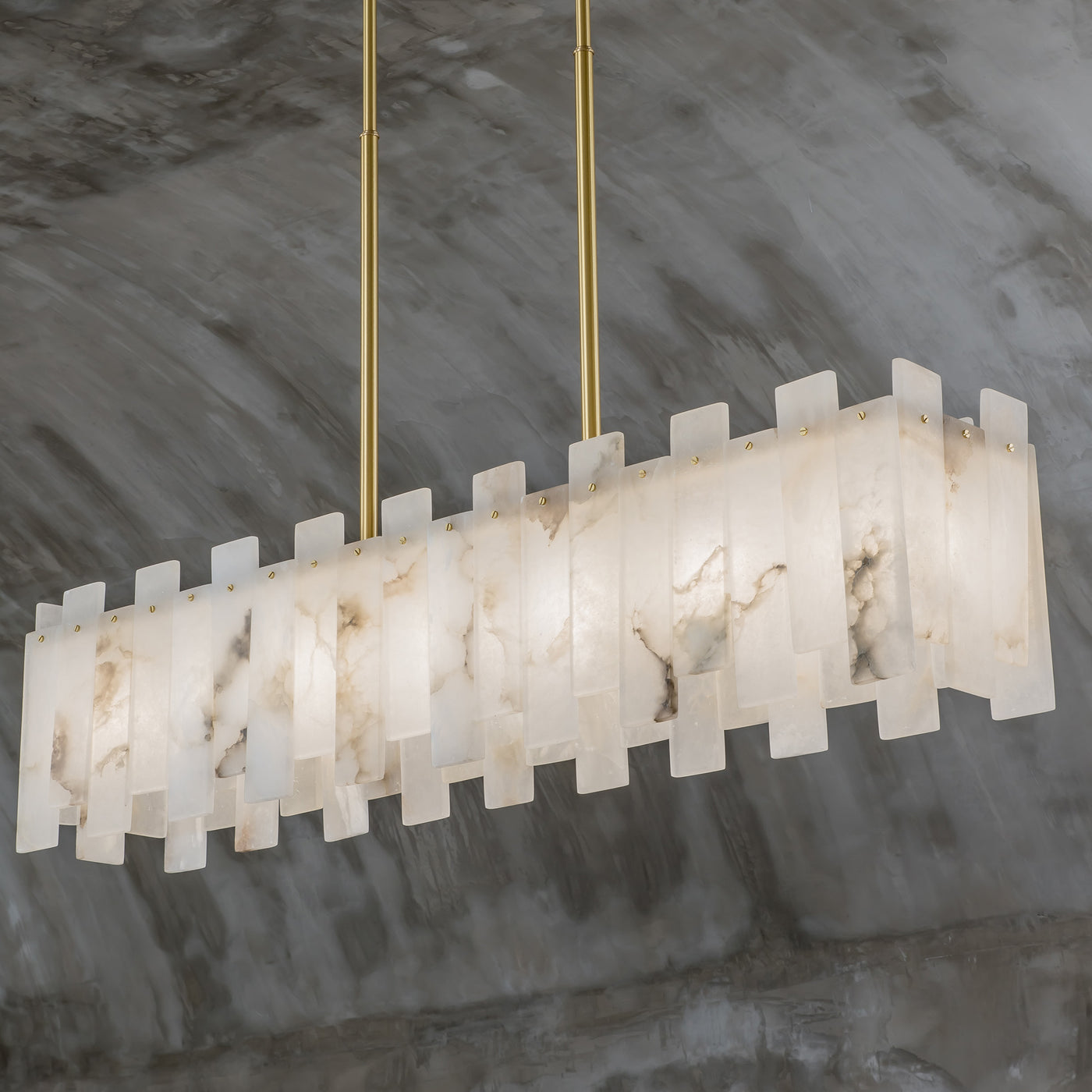 Modern marble rectangle chandelier