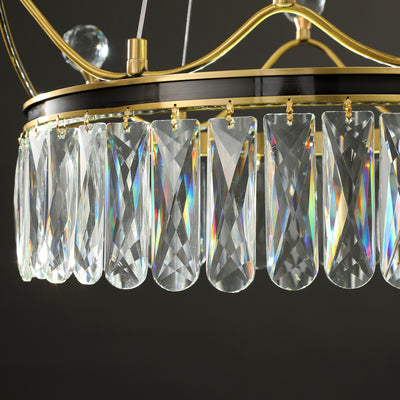 Creative Crown Crystal Round Golden Lamp Body Modern Chandelier