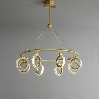 Creative brass ring chandelier