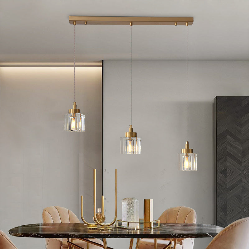Line Cube Crystal Chandelier