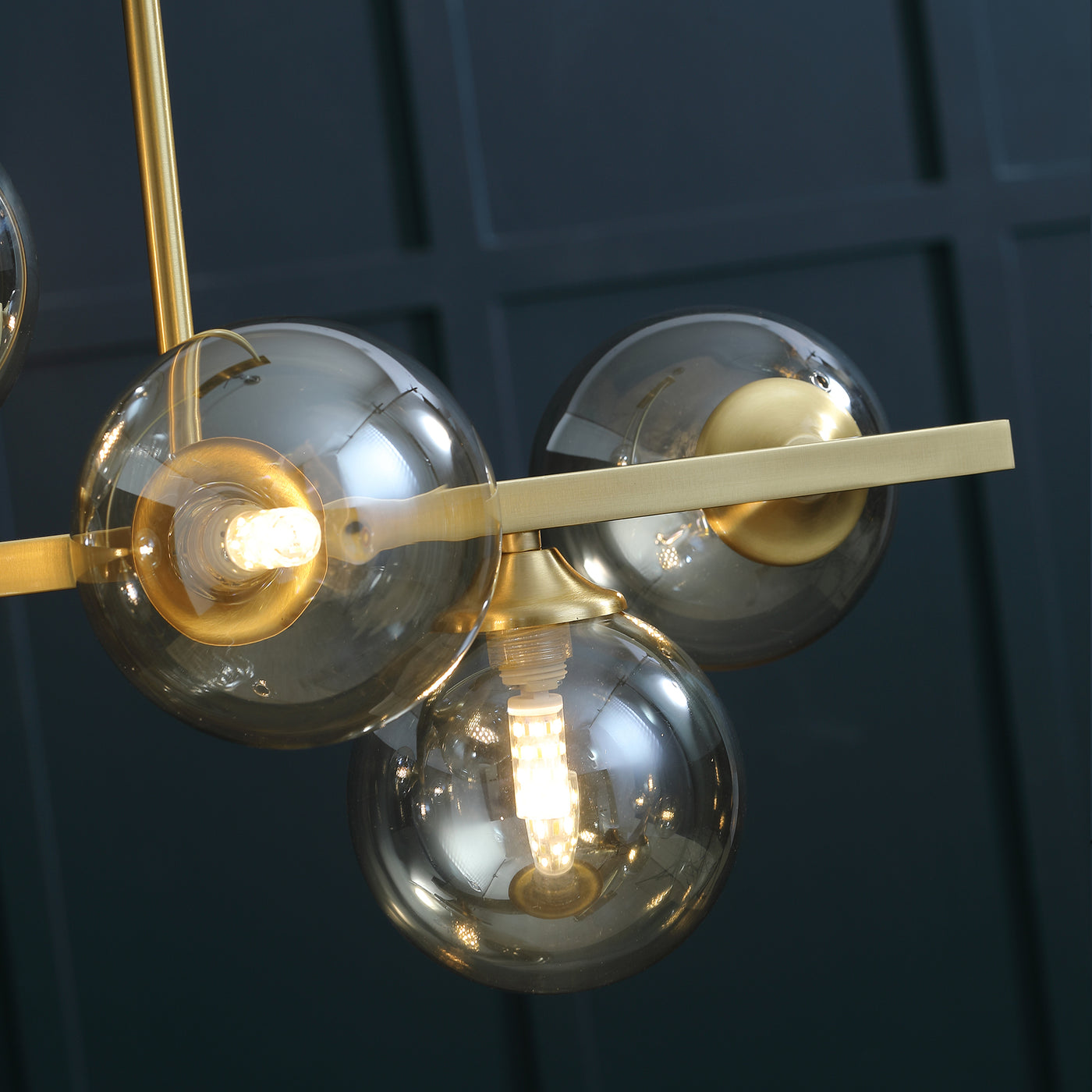 Amber Ball Gold Chandelier