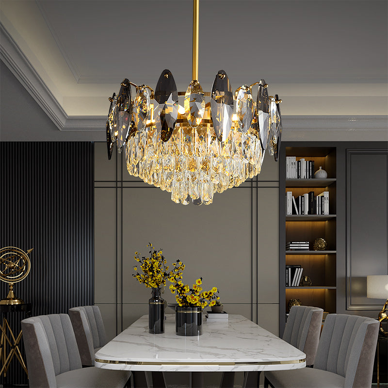 Industrial Conical style crystal chandelier