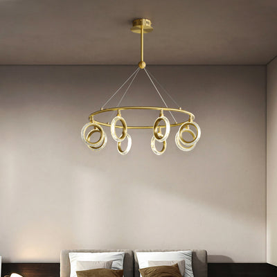 Creative brass ring chandelier