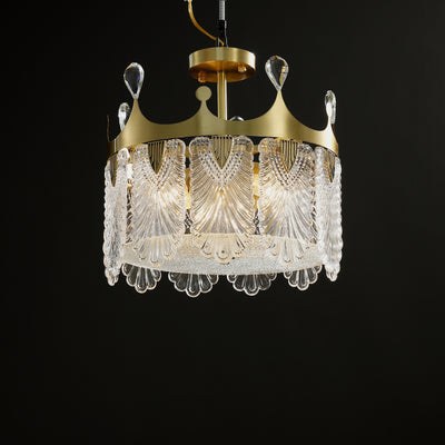 Creative crown Handmade Glass Round Chandelier