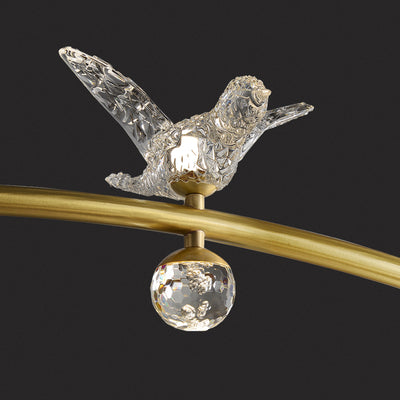 Multi birds ring chandelier