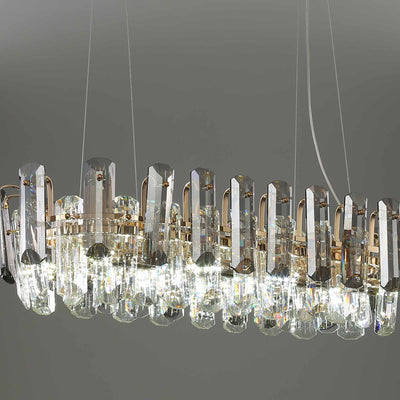 Light luxury crystal long chandelier