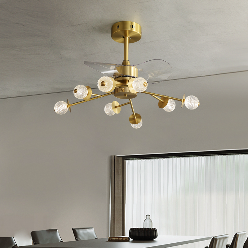 Multi Ball Brass Ceiling Fan