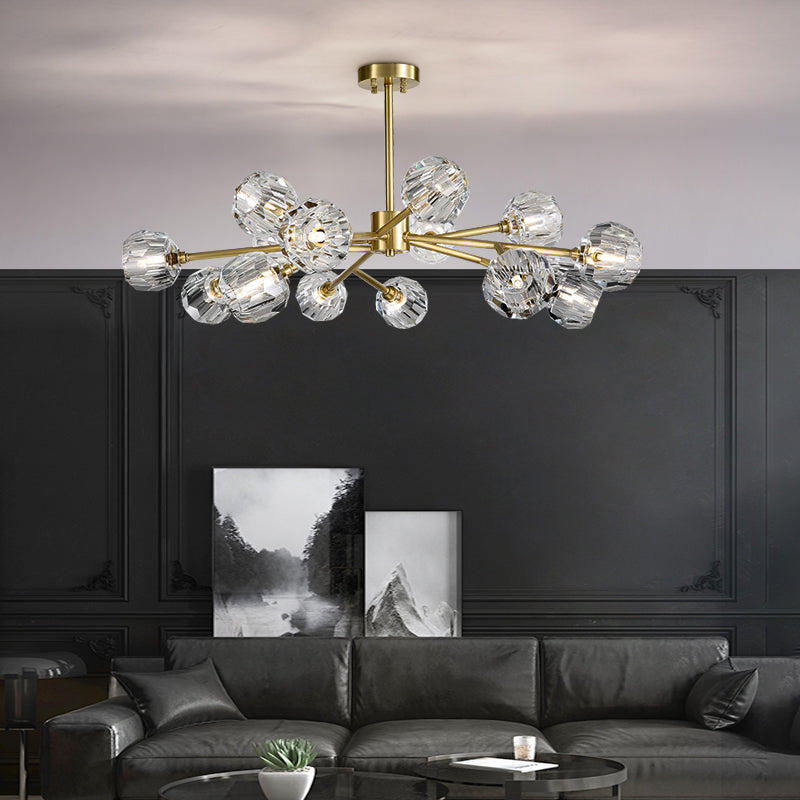 Postmodern luxury and full copper chandelier