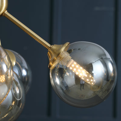 Amber Ball Gold Chandelier