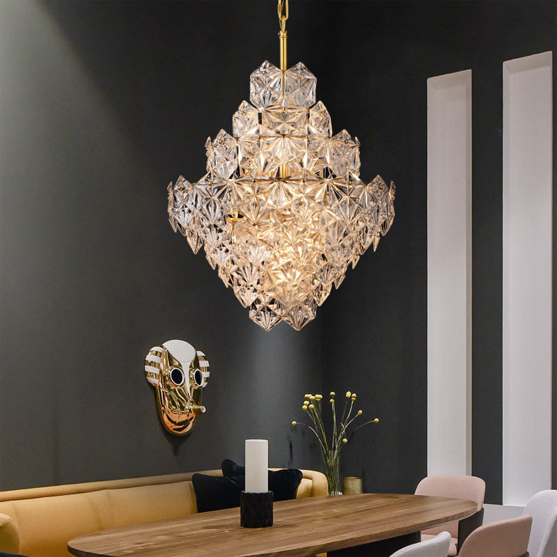 Diamond Mordern style Round crystal glass chandelier D19"
