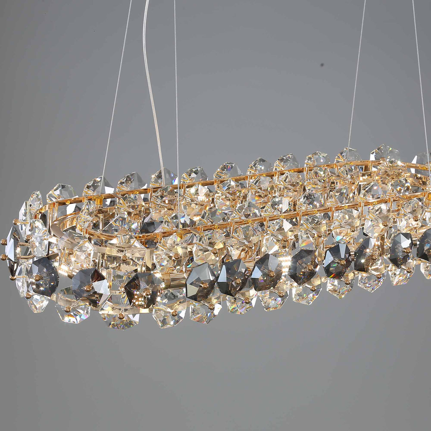 Luxury crystal long dining chandelier