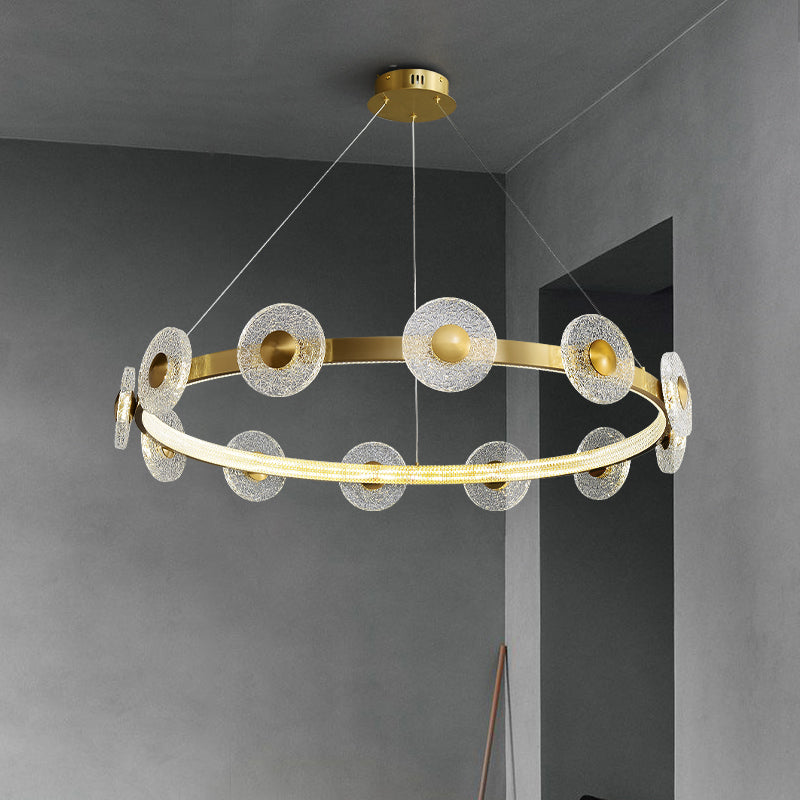 Creative simple disc brass chandelier