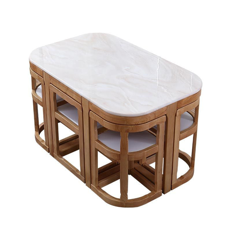 Marble dining table solid wood