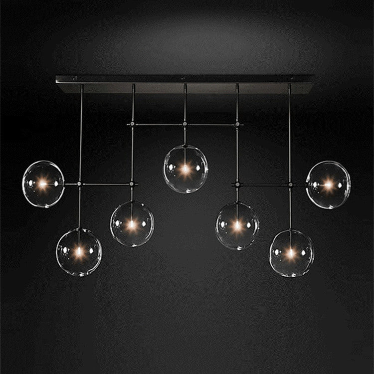 Glass Globe Linear Chandelier