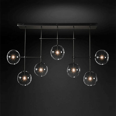 Glass Globe Linear Chandelier