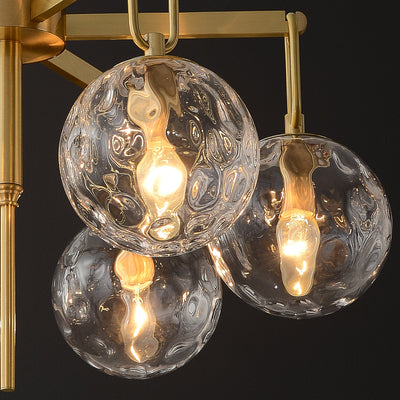 6-Lights Glass Ball Chandelier