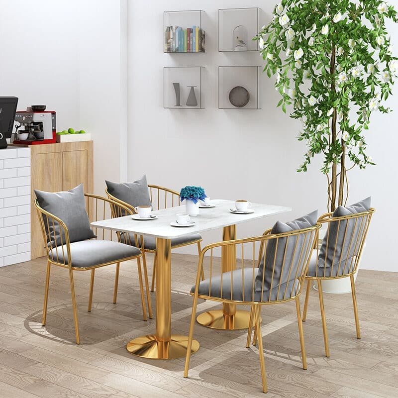 White rectangular dining table