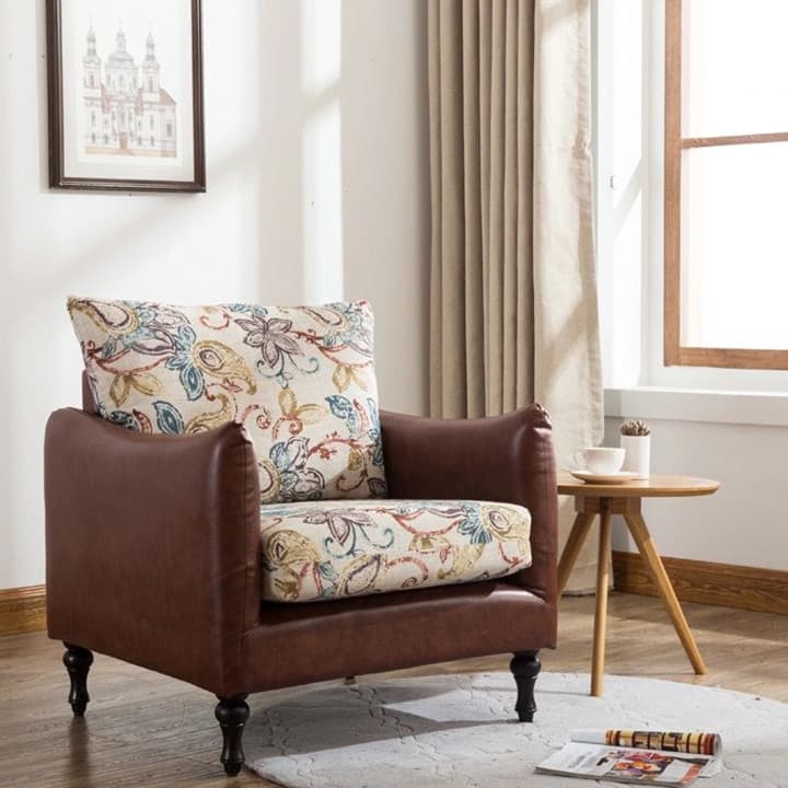 Leather fabric sofa chair