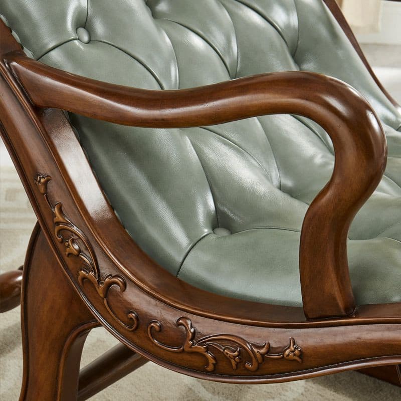 Rocking chair leather single chair