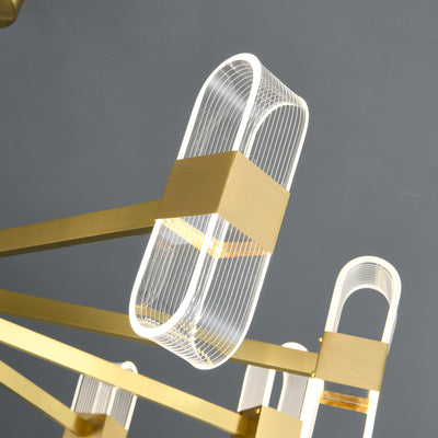 Gold Black Line Chandelier