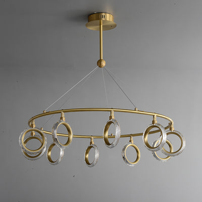 Creative brass ring chandelier