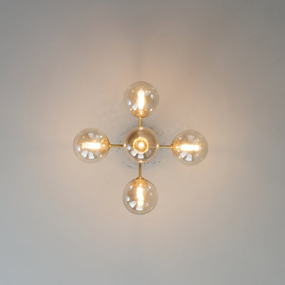 Amber Ball Gold Chandelier