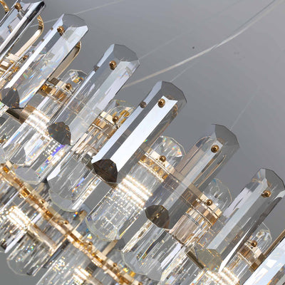 Light luxury crystal round chandelier