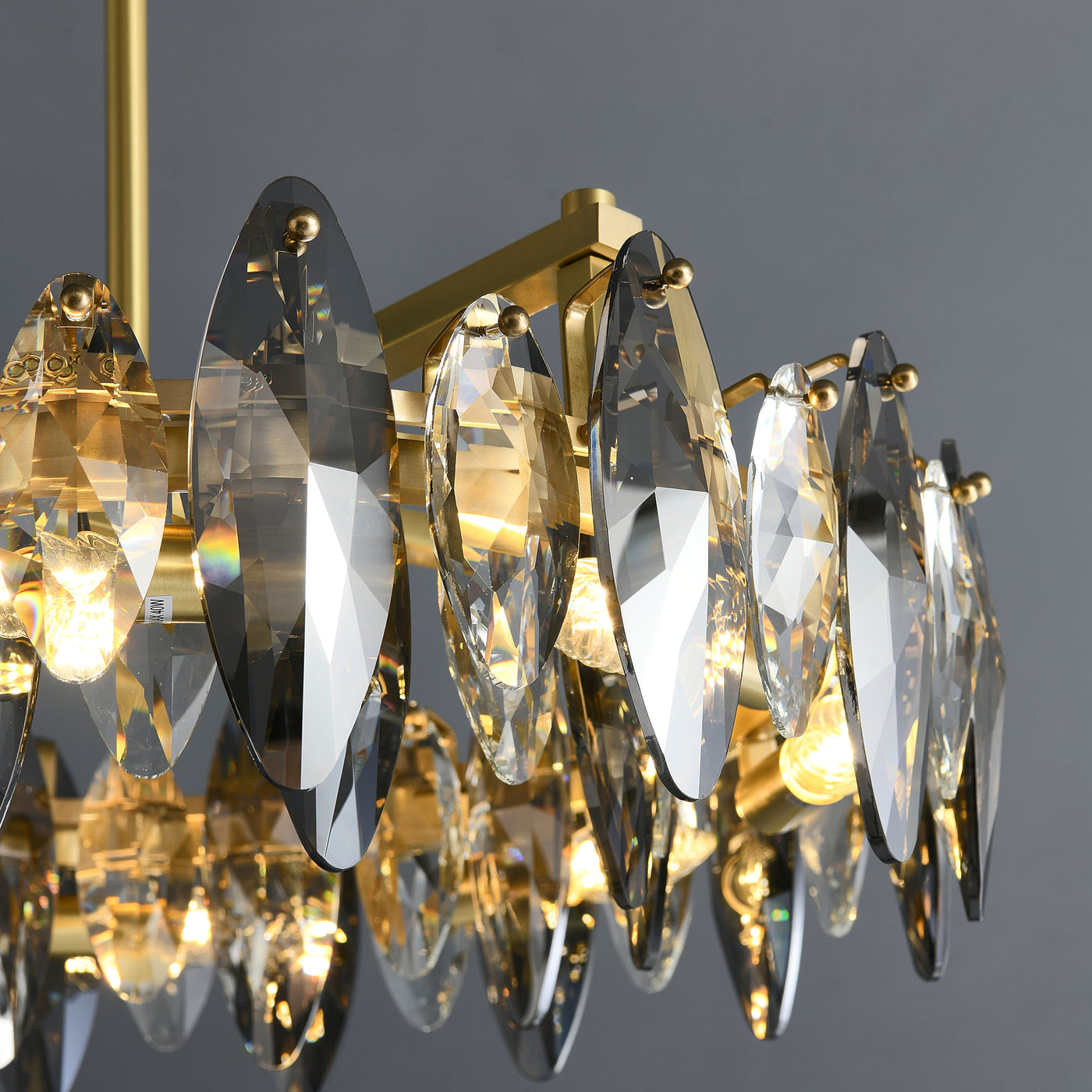 Industrial style crystal round chandelier