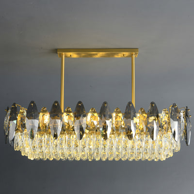 Industrial Long Luxury Clear Crystal Chandelier