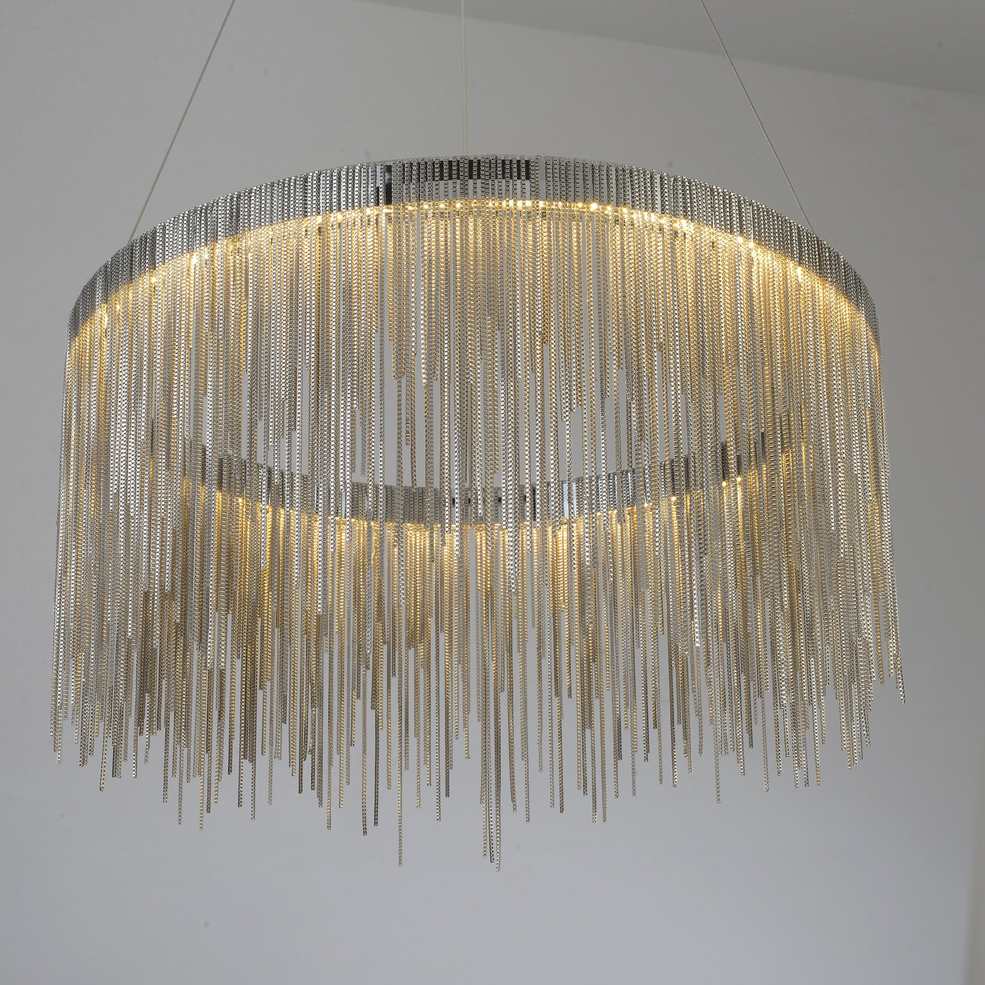 Silver tassel chain chandelier