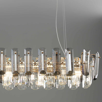 Light luxury crystal long chandelier