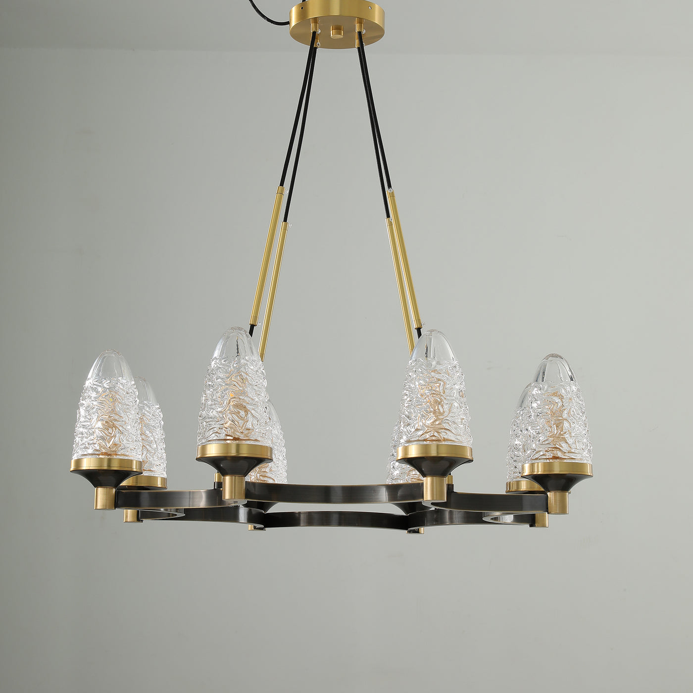 Crystal Cup Round Black Chandelier