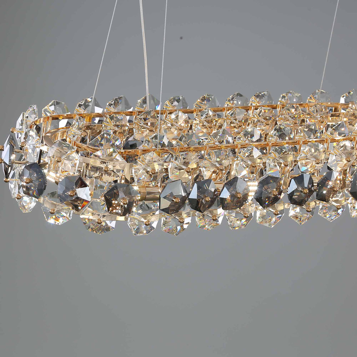 Luxury crystal long dining chandelier