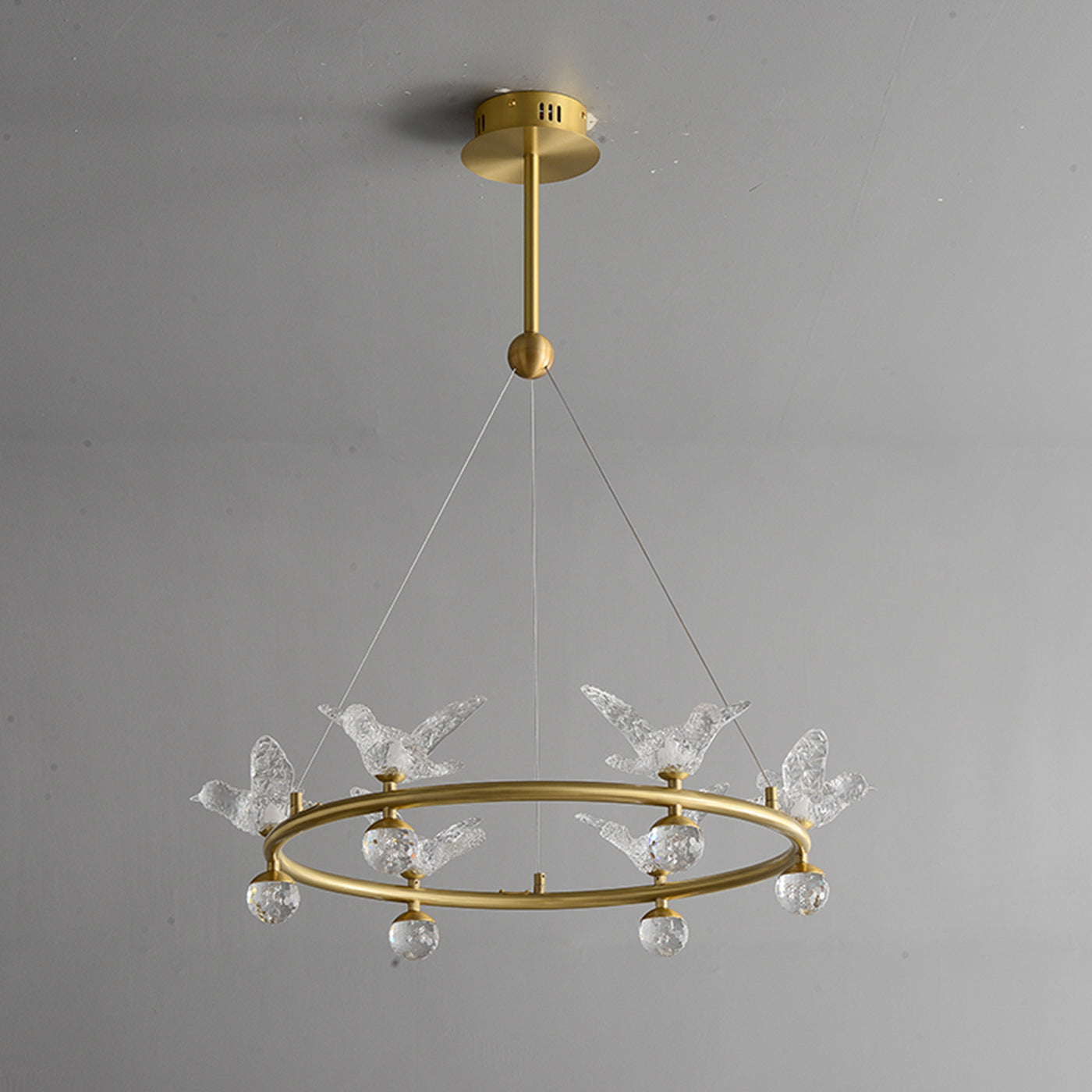 Multi birds ring chandelier