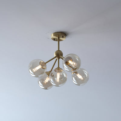 Amber Ball Gold Chandelier