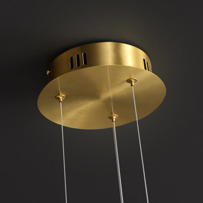 Creative Aura Brass LED Ring Chandelier