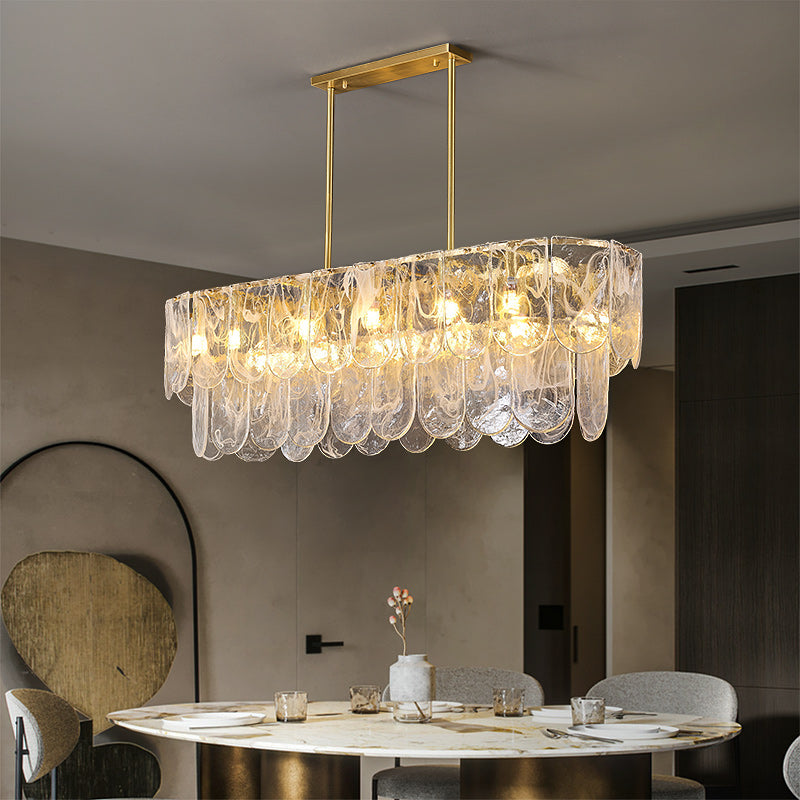 Rectangle Transparent Glass Chandelier