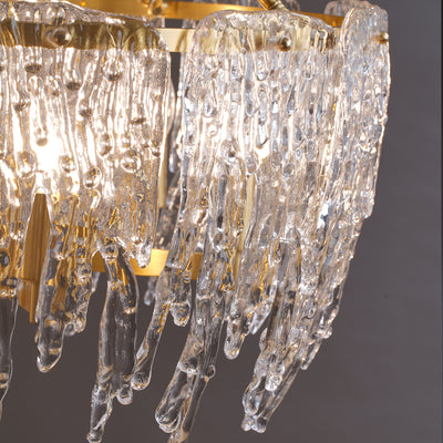 Postmodern luxury and full copper raindrop chandelier