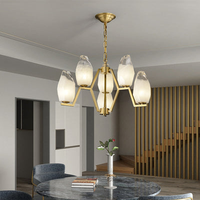 6 Lights Lily glass chandelier
