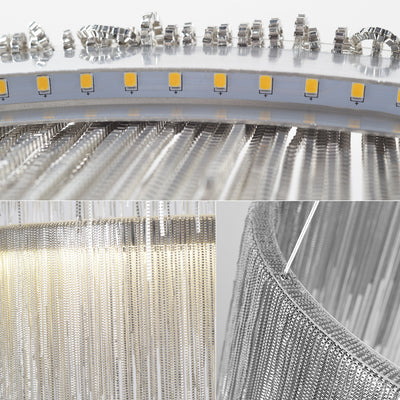 Silver double layer tassel chain chandelier
