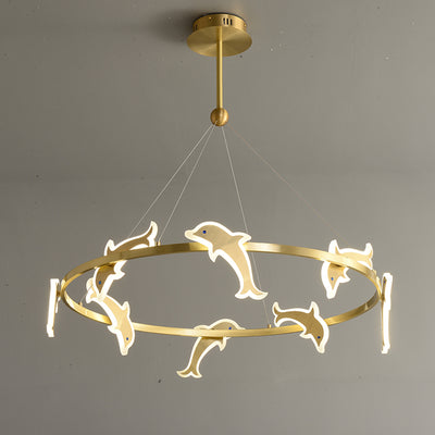 Mordern style Round dolphin chandelier