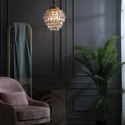 Pine cone shaped crystal chandelier