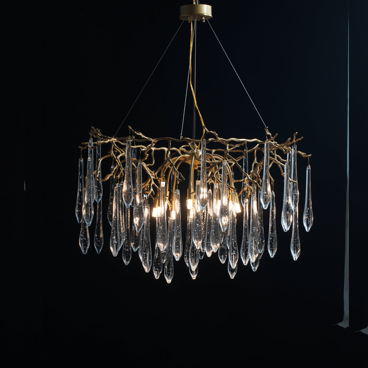Modern Crystal Tassel Pendant Ring Ice Crystal Chandelier
