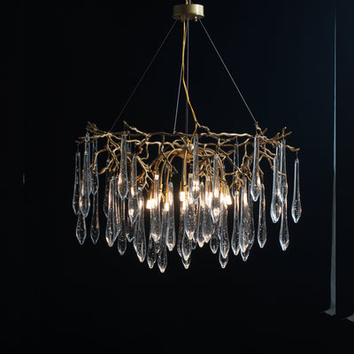 Modern Crystal Tassel Pendant Ring Ice Crystal Chandelier