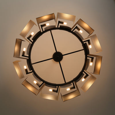 Classic Black ink round chandelier