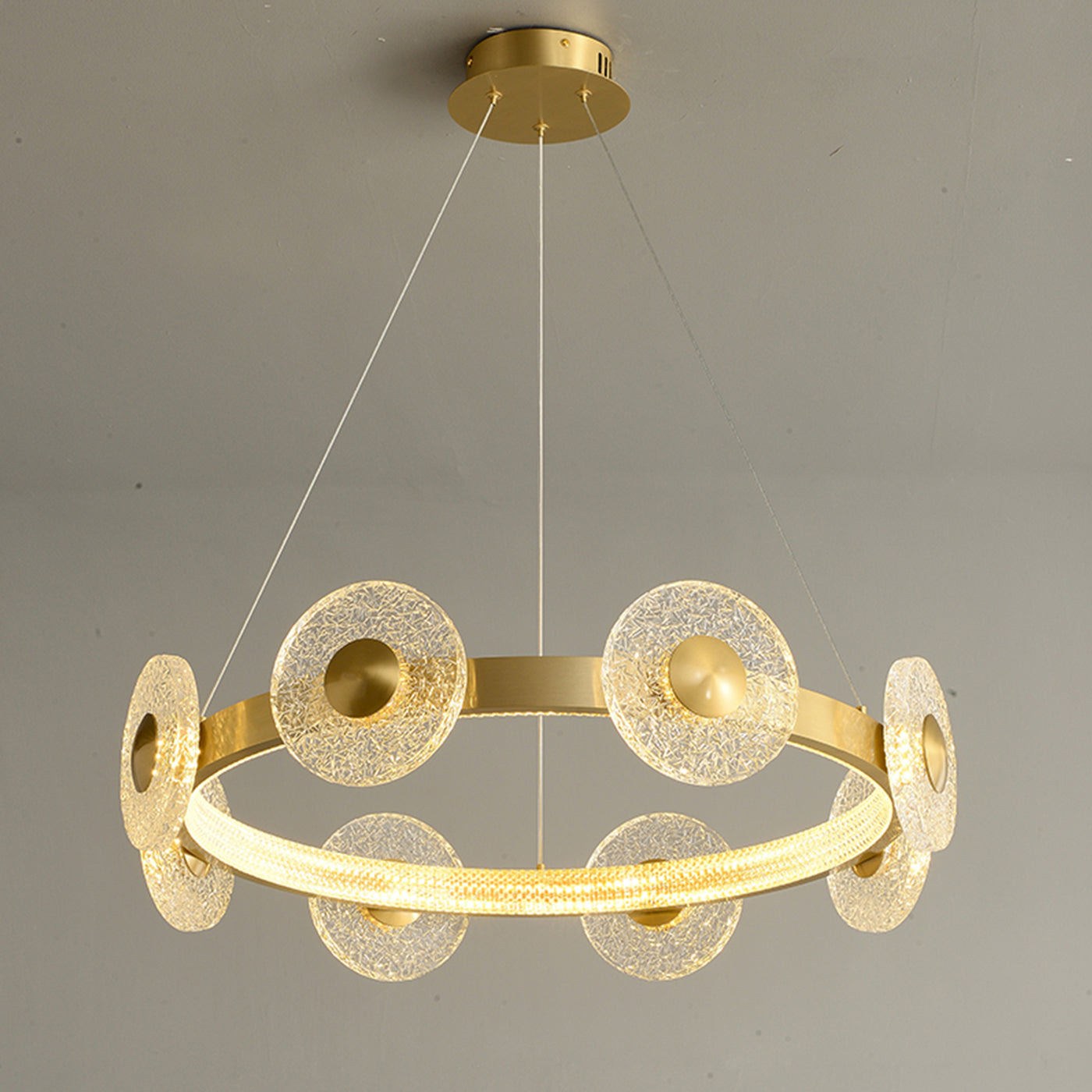 Creative simple disc brass chandelier